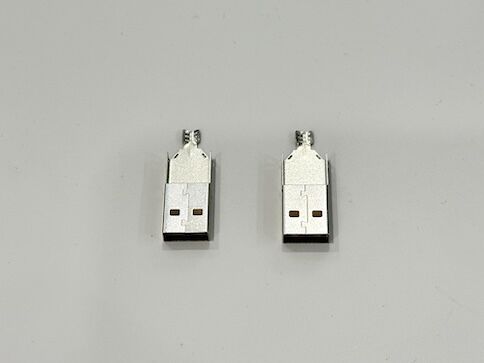 USB 2.0 AM Three-Piece Back Cover Connector | Electrical Signal Wire Cable Terminal Connector | Tin Plated Power Transmission Male Plug