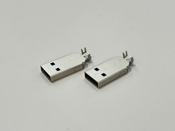 USB 2.0 AM Connector 2-Piece Nickel-Plated Housing | Wire Cable Electrical Terminal Connector for Customization & Power Transmission