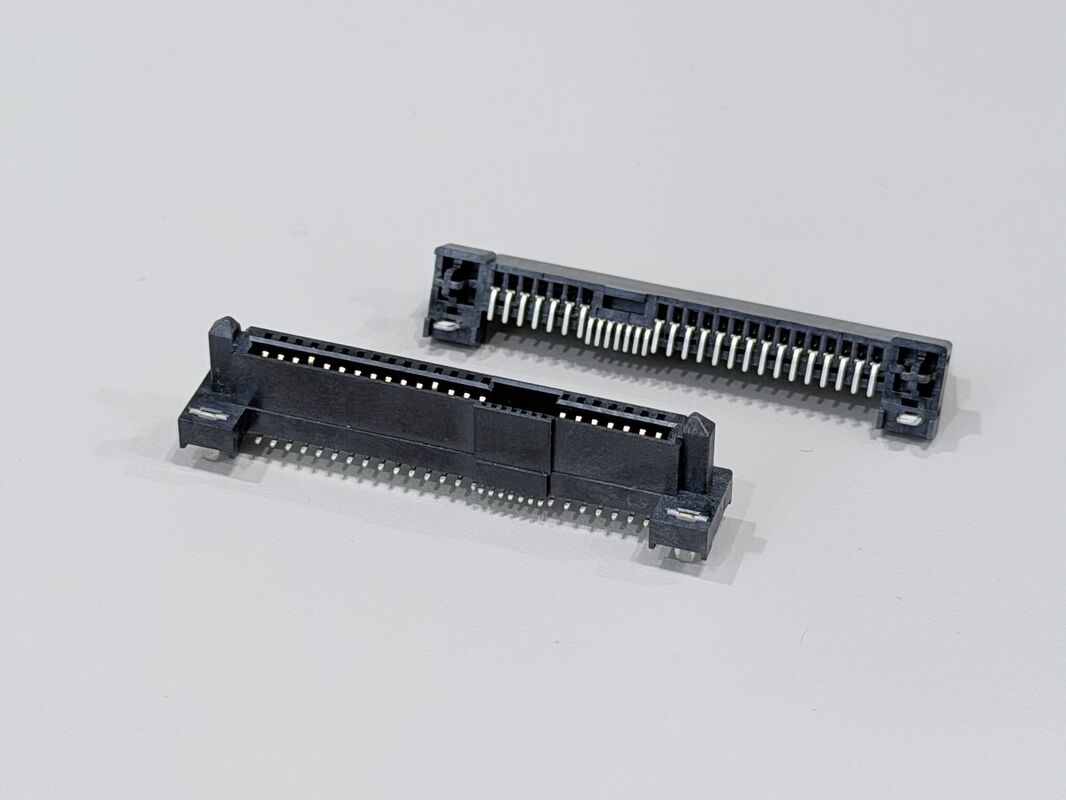 SAS 29P Female Connector with fish fork, SMT, Gold-Plated 30U