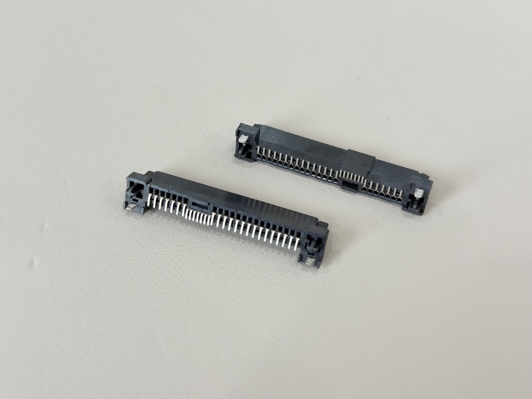 SAS 29 Pin terminal Female Connector with fish fork, SMT, Gold-Plated 30U