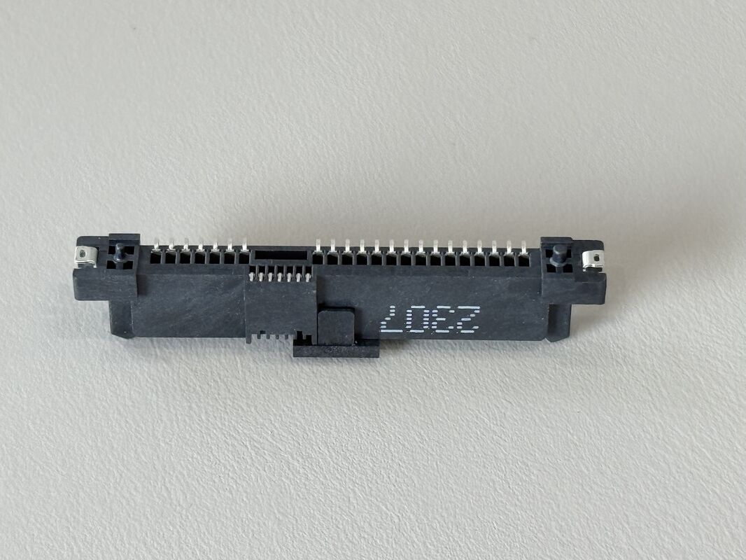 SAS 29 Pin Female Socket SMT Connector with Positioning Column & Fishhook | Gold-Plated for High-Speed Data Systems, Automotive & Storage Applications