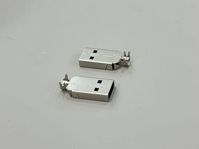 USB 2.0 AM Connector Two-Piece Metal Shell 24.7mm | Pin Wire Cable Electrical Electronic Terminal Connector for Power Transmission & Customization