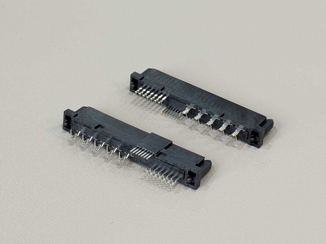 High-Speed SAS 29P IDC Female Cable Connector 180° with Peg, Phosphor Bronze Terminals & Gold G/F Contact | Electrical Signal Connector for PCB & Wiring Harness Customization