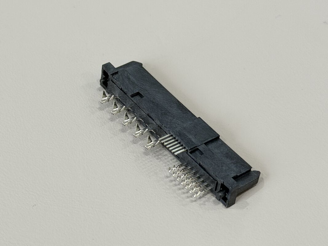 High-Speed SAS 29P IDC Female Cable Connector 180° with Peg, Phosphor Bronze Terminals & Gold G/F Contact | Electrical Signal Connector for PCB & Wiring Harness Customization