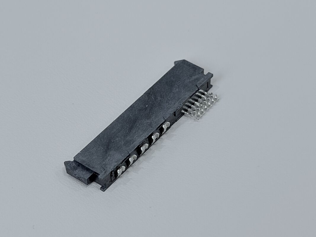 High-Speed SATA 22P IDC Female Pin Connector with Locating Peg, Phosphor Bronze Terminals & Gold G/F Plating | PCB Wire Cable Electronic Connector for Customization