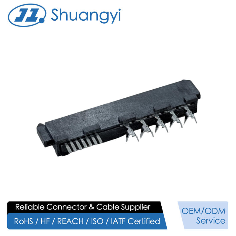 High-Speed SAS 29P IDC Female Pin Connector 180° with Locating Peg, Phosphor Bronze Terminals & 15U