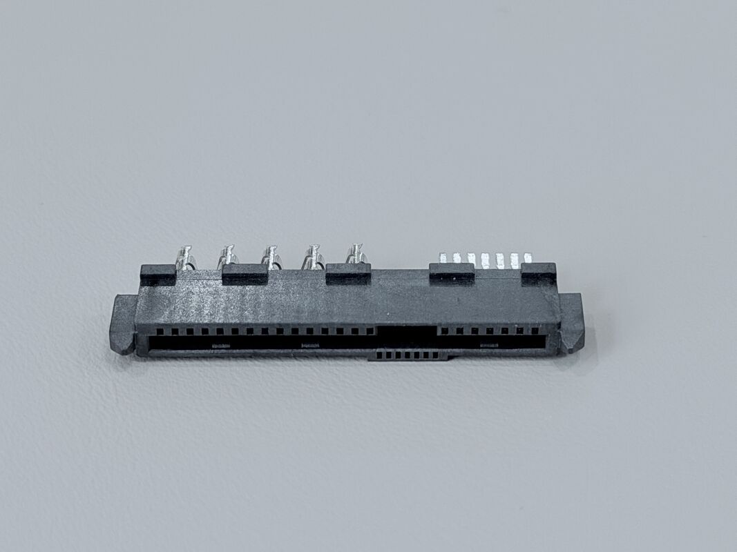 High-Speed SAS 29P IDC Female Pin Connector 180° with Locating Peg, Phosphor Bronze Terminals & 15U