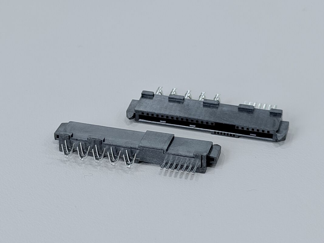 High-Speed SAS 29P IDC Female Pin Connector 180° with Locating Peg, Phosphor Bronze Terminals & 15U