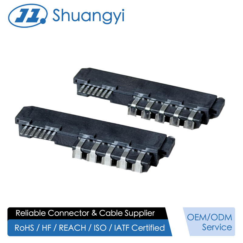 SAS 29P Female PCB Connector with Positioning Peg, Ni/Au/Sn Plated Terminals, 1.27mm Pitch Electronic Terminal Connector for Customization in Server & Automotive Applications