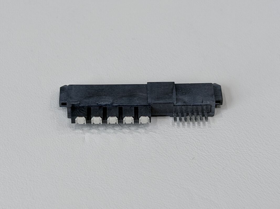 SAS 29P Female PCB Connector with Positioning Peg, Ni/Au/Sn Plated Terminals, 1.27mm Pitch Electronic Terminal Connector for Customization in Server & Automotive Applications