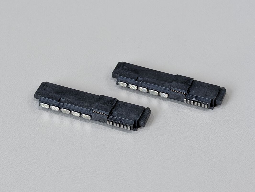 SAS 29P Right-Angle Solder wire Female Cable Connector with Positioning Peg, 15U