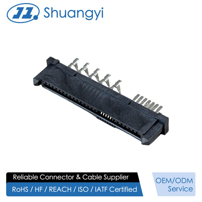 High-Reliability SAS 29P 180° IDC Female PCB Connector, Ni/Au/Sn Plated Terminals | Electrical Wire Cable Connector Customization for Server & Power Applications
