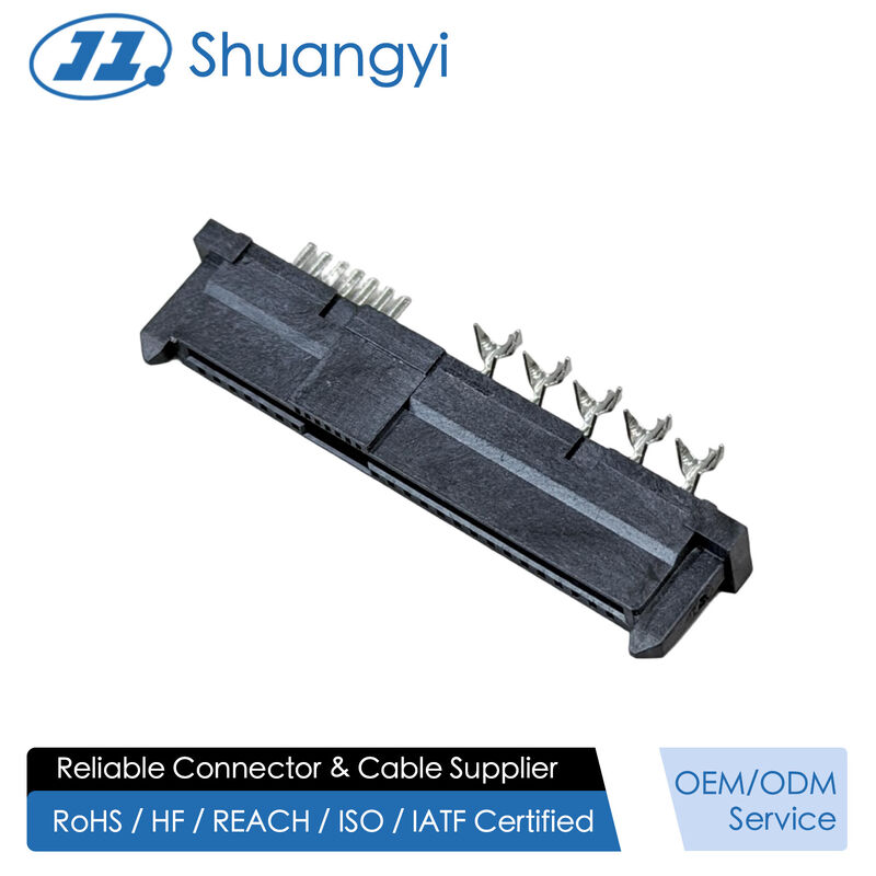 High-Reliability SAS 29P 180° IDC Female PCB Connector, Ni/Au/Sn Plated Terminals | Electrical Wire Cable Connector Customization for Server & Power Applications