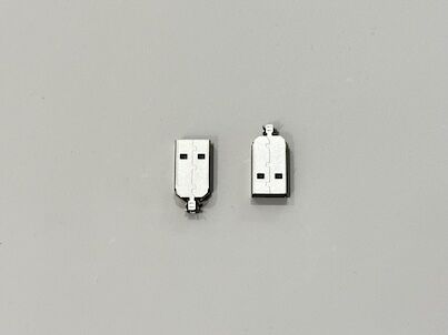 USB 2.0 AM Connector Two-Piece Metal Shell | 24.7mm Length | 2.2mm Cable OD | Electrical Wire Terminal Connector for Data & Power Transmission