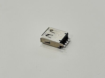 High-Durability USB A Female 180° Wire-Solder Connector | Gold-Flash Terminals | Electrical Signal Transmission Connector