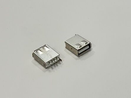 High-Durability USB A Female 180° Wire-Solder Connector | Gold-Flash Terminals | Electrical Signal Transmission Connector