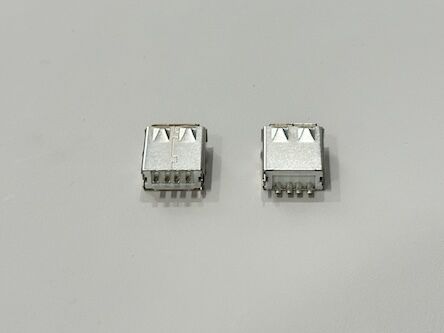 High-Durability USB A Female 180° Wire-Solder Connector | Gold-Flash Terminals | Electrical Signal Transmission Connector