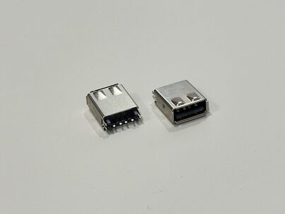 USB 2.0 A/F Clamp-Type Connector with Protective Housing | Gold-Flash Plated Terminal Connector for PCB, Cable Assembly & Electronic Devices