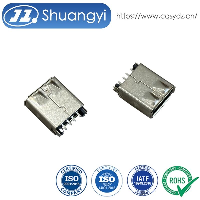 USB 2.0 A/F Clamp-Type Connector with Protective Housing | Gold-Flash Plated Terminal Connector for PCB, Cable Assembly & Electronic Devices
