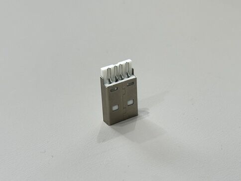 USB 2.0 AM Integrated Wire Solder Connector | Gold-Plated Terminal | White Housing | Electrical Cable Connector