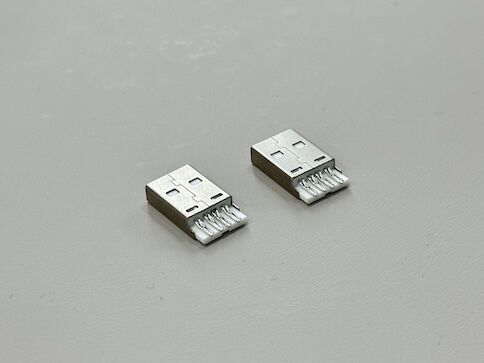 USB 2.0 AM Integrated Wire Solder Connector | Gold-Plated Terminal | White Housing | Electrical Cable Connector