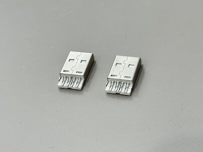 High-Performance USB 2.0 AM Connector | Integrated White Housing | Gold-Flash Contacts | Bright-Nickel Shell | Wire-Solder Type