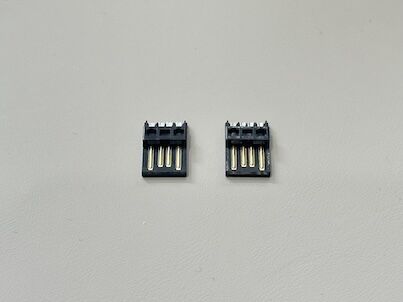 USB 2.0 AM Solder-Type Connector, Black Gold-Plated 5u