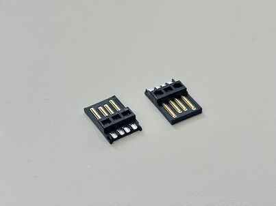 USB 2.0 AM Solder-Type Connector, Black Gold-Plated 5u