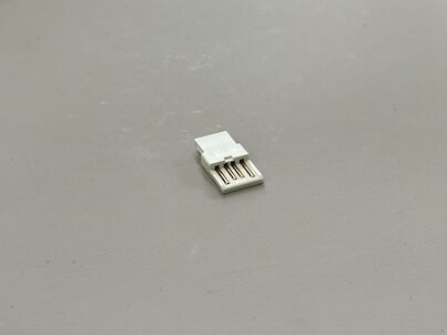 USB 2.0 AM Connector Three-Piece Wire Solder Type Gold-Plated White Shell | Electrical Signal Wire Cable Terminal Connector for PCB/Customization