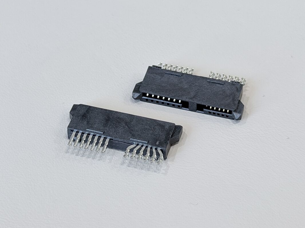 High-Reliability SATA 13Pin 180° Wire Crimp Female Connector 1.27mm Pitch | Electrical Signal & Power Terminal Connector for Server, Automotive & Custom Wire Cable Transmission