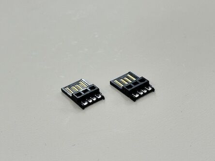 USB 2.0 AM Male Solder Connector with Wide Solder Cup | Black Gold-Plated 15U” Wire Cable Terminal Connector for PCB, Automotive, Electronics & Power Transmission