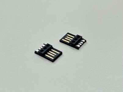 High-Precision USB 2.0 AM Connector Wire-Solder Type with Wide Solder Cup, Black Gold-Plated Terminal Connector