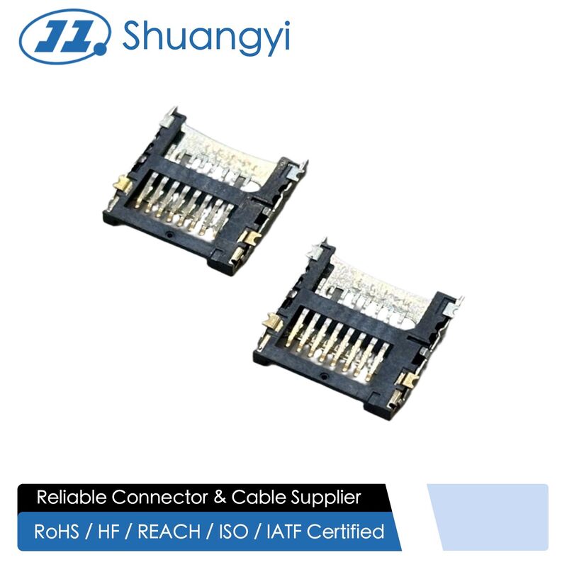 TF Card Connector 1.5H Old Version Push-Push Micro Memory Slot, SMT PCB Electronic Connector for Mobile Devices & Embedded Systems