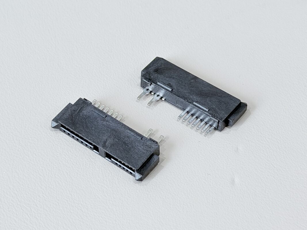 High-Reliability SATA 13Pin 180° Solder Wire Female Connector 1.27mm Pitch | Electrical Signal & Power Terminal Connector for Server, Automotive & Custom Wire Cable Transmission