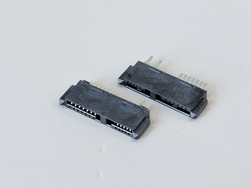 High-Reliability SATA 13Pin 180° Solder Wire Female Connector 1.27mm Pitch | Electrical Signal & Power Terminal Connector for Server, Automotive Wire Cable & Custom Harness Transmission