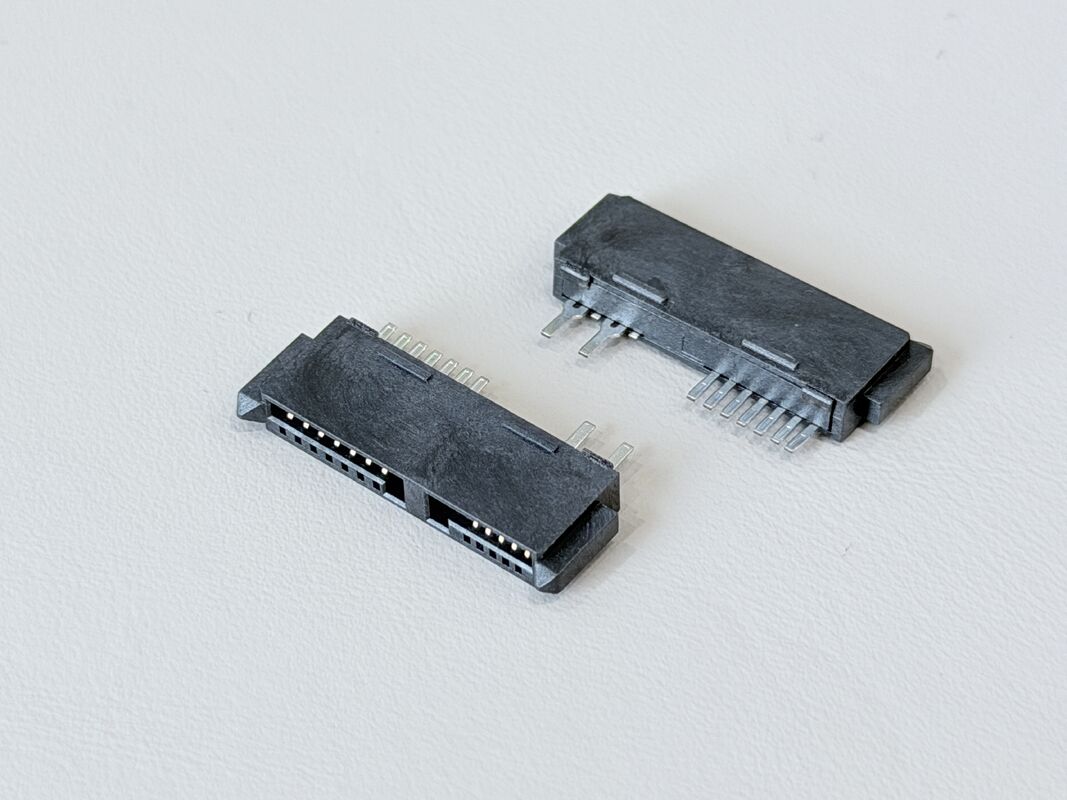 High-Reliability SATA 13Pin 180° Solder-Type Wire Female Connector 1.27mm Pitch | Electrical Signal & Power Terminal Connector for Server, Automotive & Custom Wire Cable Transmission