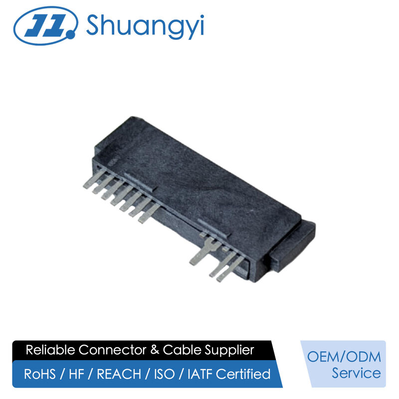 High-Reliability SATA 13Pin 180° Wire Solder Female Connector 1.27mm Pitch | Electrical Signal & Power Terminal Connector for Server, Automotive & Custom Wire Cable Transmission