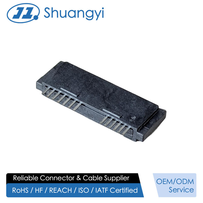 High-Reliability SATA 13Pin 180° Wire Solder Female Connector 1.27mm Pitch | Electrical Signal & Power Terminal Connector for Server, Automotive & Custom Wire Cable Transmission