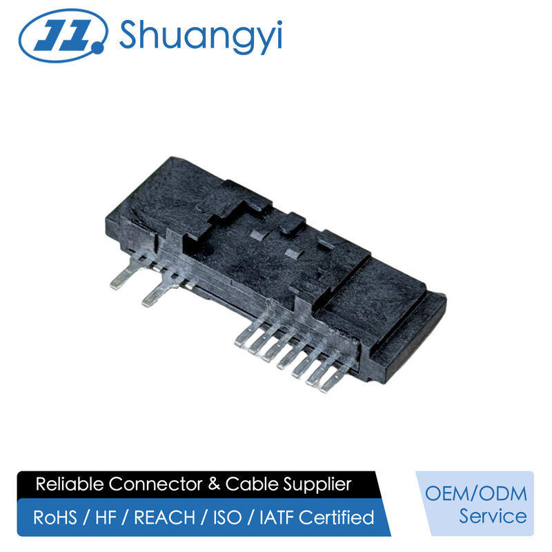 High-Reliability SATA 13Pin 180° Right-Angle Wire Solder Female Connector with Latch 1.27mm Pitch | Electronic Signal & Power Terminal Connector for Server, Storage, Automotive Cable & Custom Wire Har