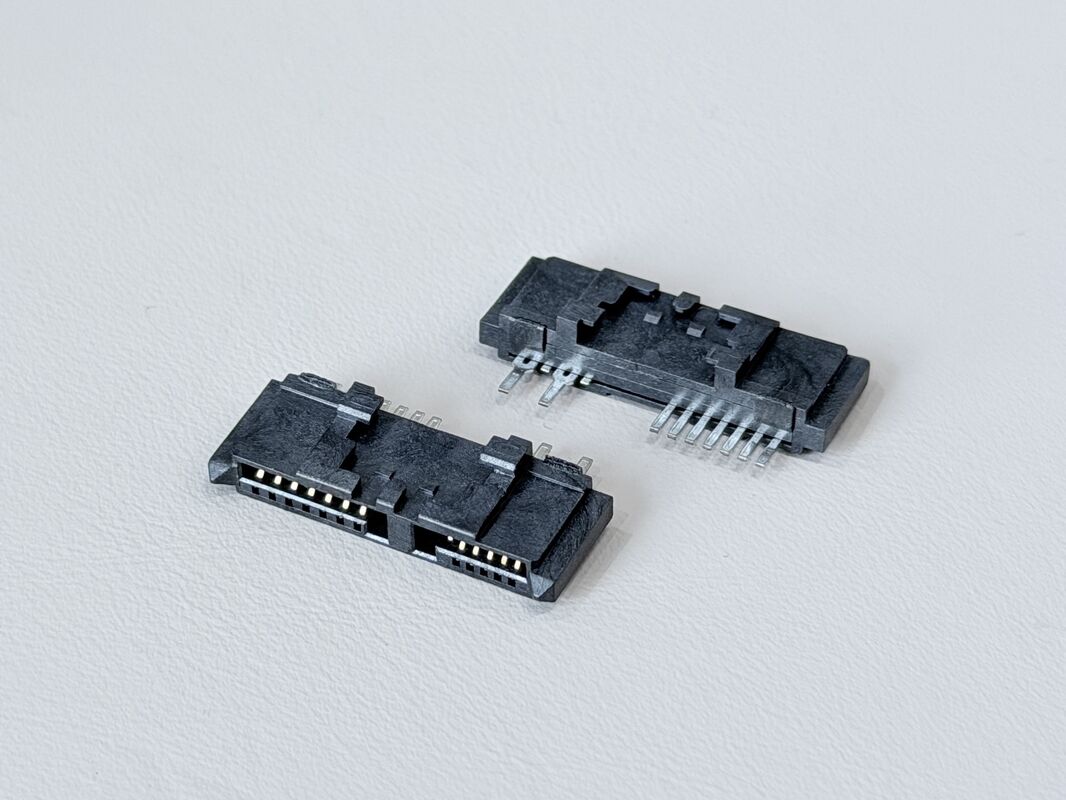 High-Reliability SATA 13Pin 180° Right-Angle Wire Solder Female Connector with Latch 1.27mm Pitch | Electronic Signal & Power Terminal Connector for Server, Storage, Automotive Cable & Custom Wire Har