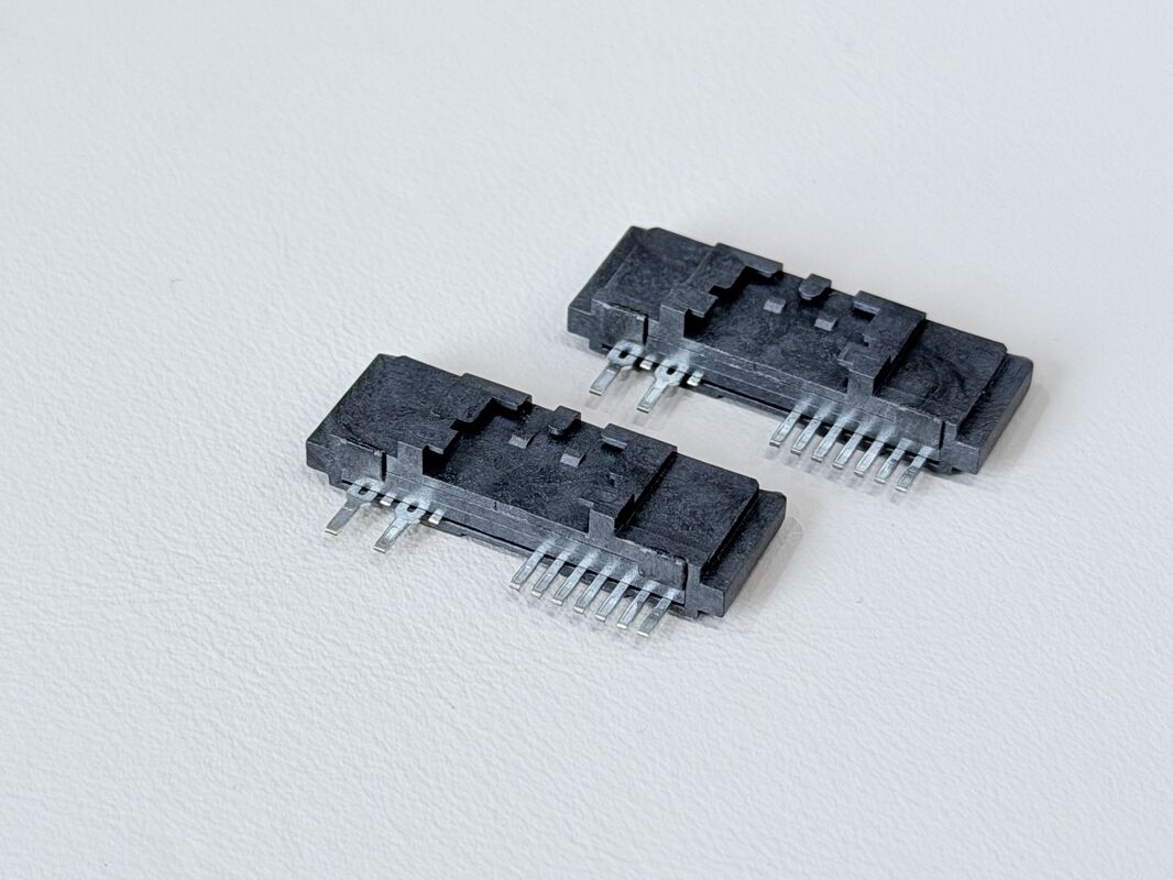 High-Reliability SATA 13Pin 180° Right-Angle Wire Solder Female Connector with Latch 1.27mm Pitch | Electronic Signal & Power Terminal Connector for Server, Storage, Automotive Cable & Custom Wire Har