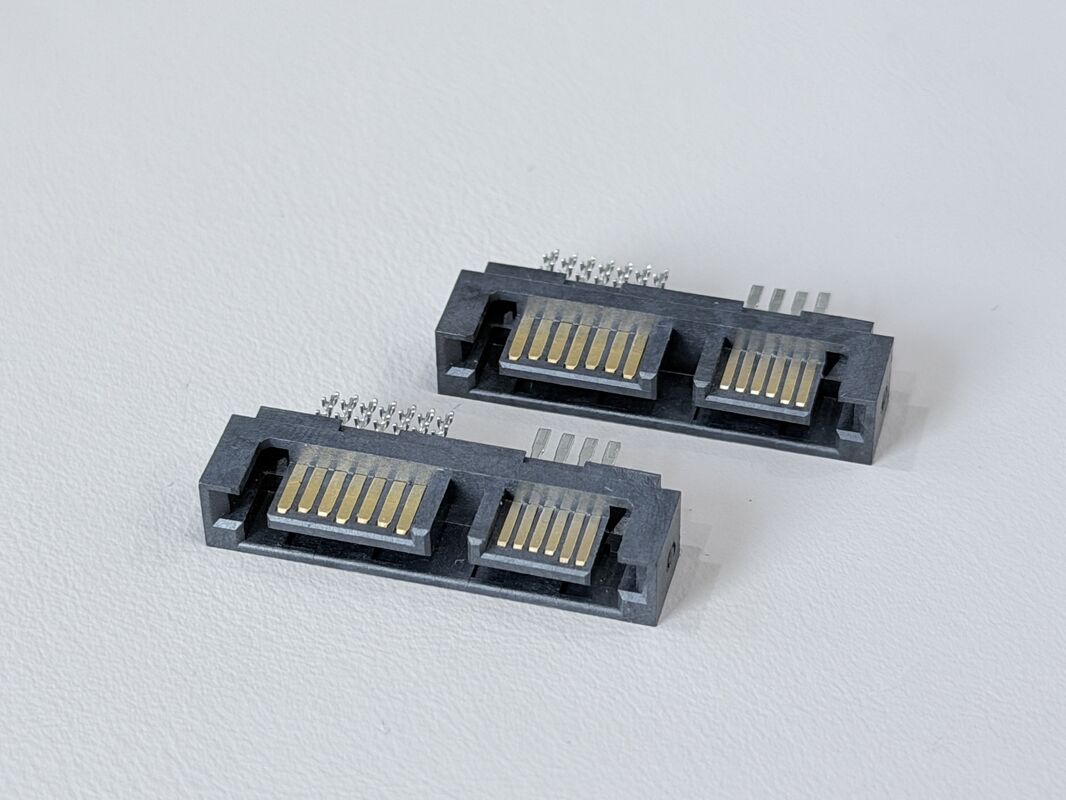 High-Reliability SATA 13Pin 180° Male Wire Cable Connector 1.27mm Pitch | Electrical Electronic Signal & Power Terminal Connector for Server, Automotive & Custom Wire Harness Transmission