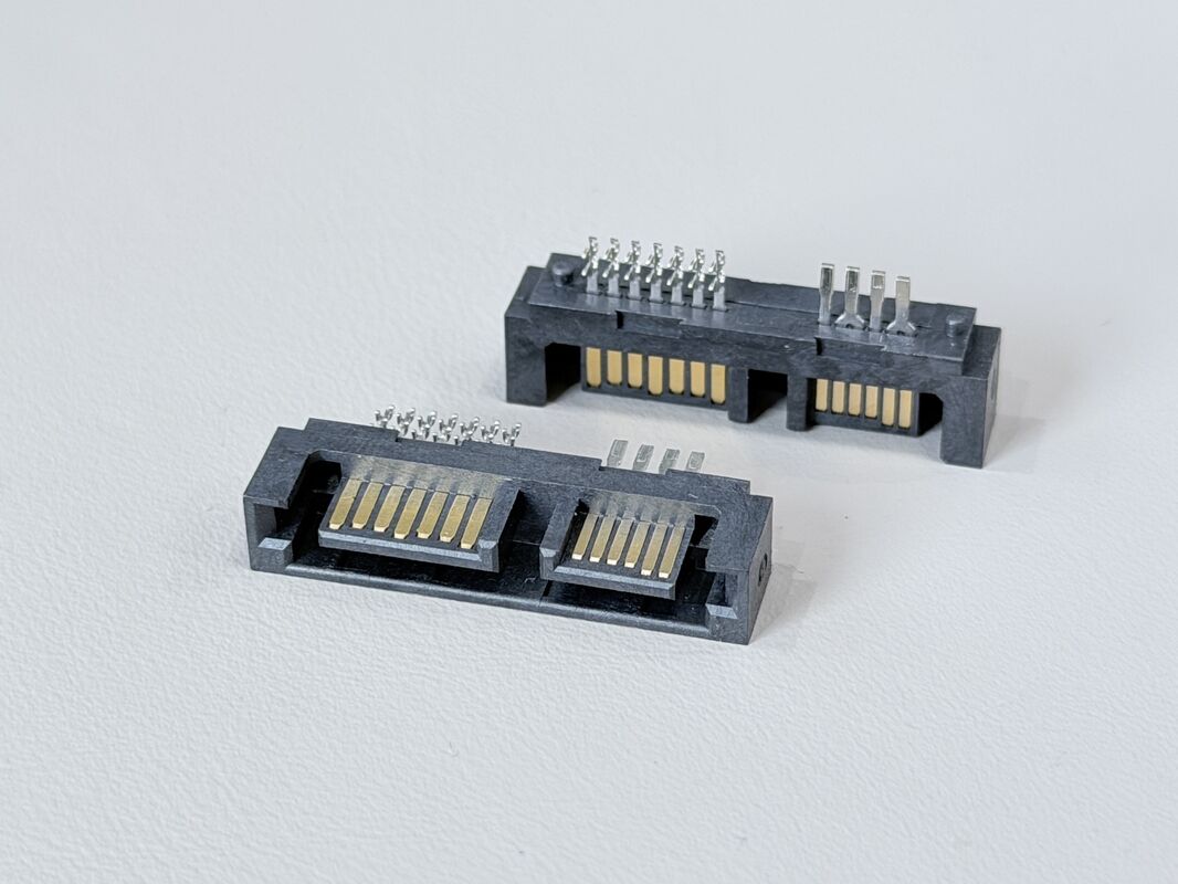 High-Reliability SATA 13Pin 180° Male Wire Cable Connector 1.27mm Pitch | Electrical Electronic Signal & Power Terminal Connector for Server, Automotive & Custom Wire Harness Transmission