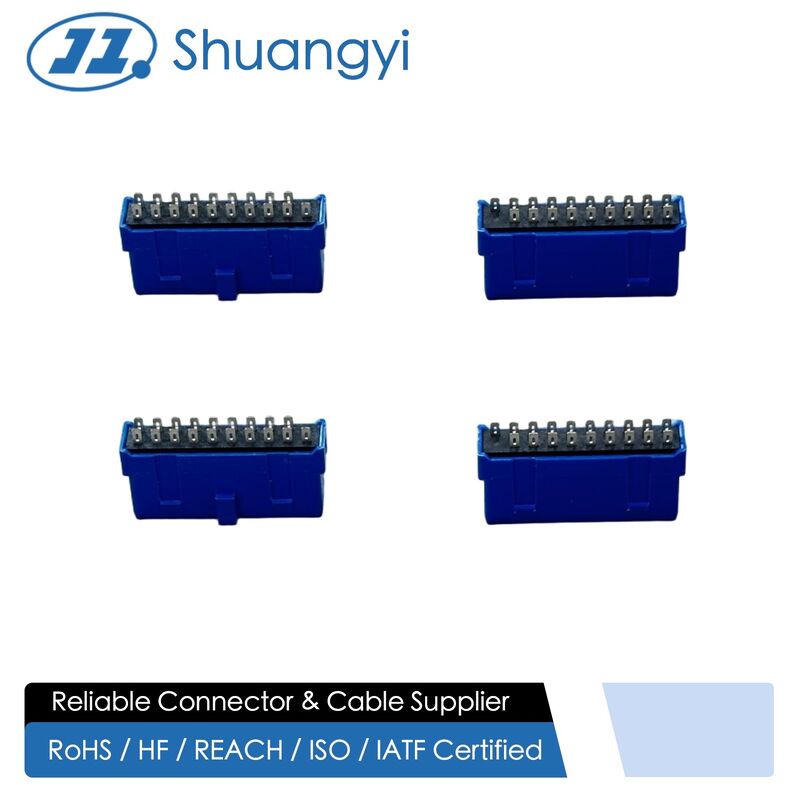 IDC 20-Pin Dual-Row Fully-Shrouded Male Connector | 2.00mm Pitch Electronic PCB Pin Header Terminal Connector for Wire Harness & Industrial Applications