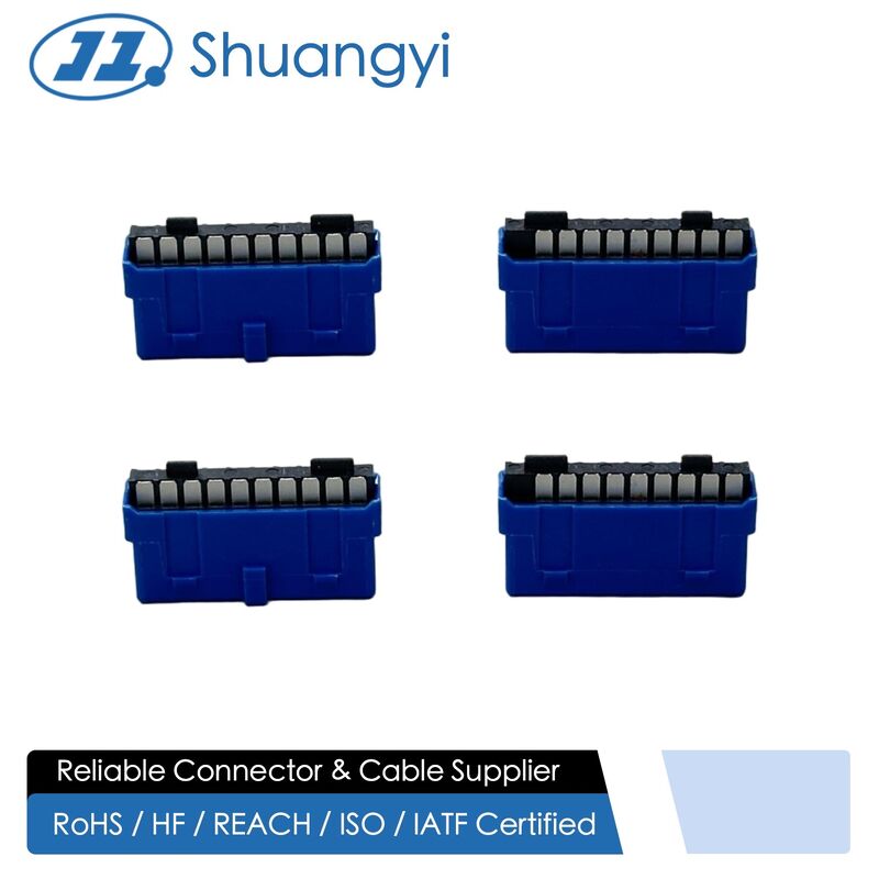 High-Reliability IDC 20-Pin Dual-Row Male Connector | Shielded Pin-Header Type | Gold-Flash Contacts | PCB Wire-to-Board Connector