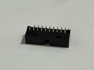 IDC 20-Pin Dual-Row Fully-Shrouded Male Connector, Pin-Header Type, Exposed 3.2mm Gold-Plated G/F