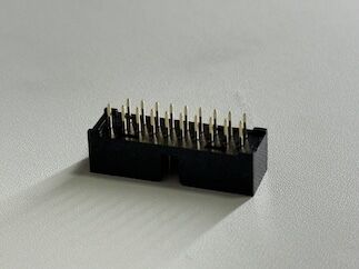IDC 20-Pin Dual-Row Fully-Shrouded Male Connector, Pin-Header Type, Exposed 3.2mm Gold-Plated G/F