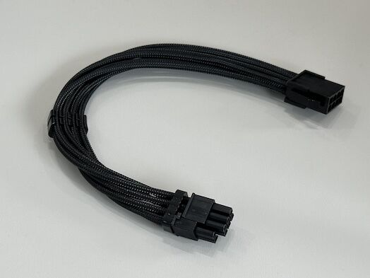PCI-E 8Pin Male to 6+2Pin GPU Power Cable Connector – Braided Wire Harness for Modular PSU / Server