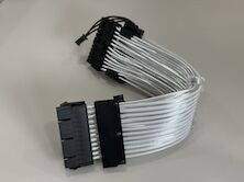 ARGB 24Pin ATX Power Cable Connector Extension – White Sleeved Modular PSU / Motherboard Cable