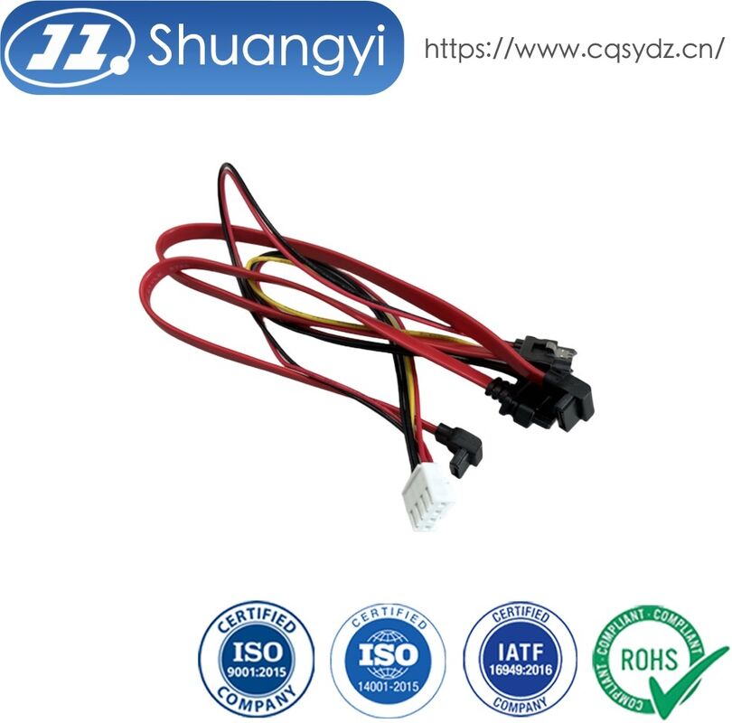 Right Angle SATA Data & Power Cable Connector Harness – PCB Header to Dual Serial ATA Wire Cable Assembly